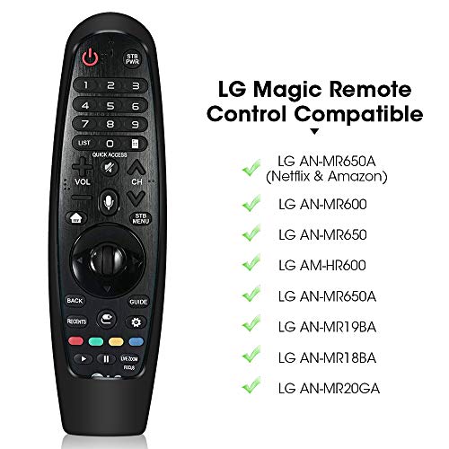 Funda de Silicona Compatible con Mando a Distancia LG Magic Control Remoto AN-MR20GA AN-MR19BA AN-MR18BA AN-MR600 AN-MR650 AN-MR650A - Negro