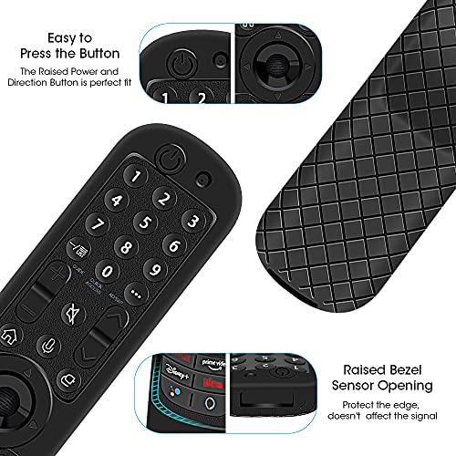 Funda de Silicona para Mando LG Magic MR21GA MR21GC Antideslizante Funda Protector Compatible con Mando TV LG Magic Control 2021 (Negro)