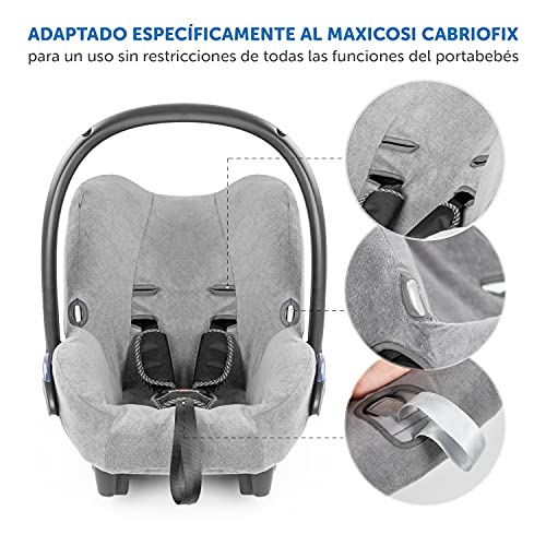 Funda de Verano Zamboo para Maxicosi Cabriofix - Funda Silla Coche - Funda Grupo 0 hecho para Maxi cosi, tejido de malla 3D transpirable, reduce la sudoración y protege la silla - Gris