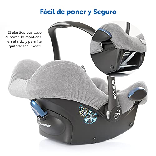 Funda de Verano Zamboo para Maxicosi Cabriofix - Funda Silla Coche - Funda Grupo 0 hecho para Maxi cosi, tejido de malla 3D transpirable, reduce la sudoración y protege la silla - Gris