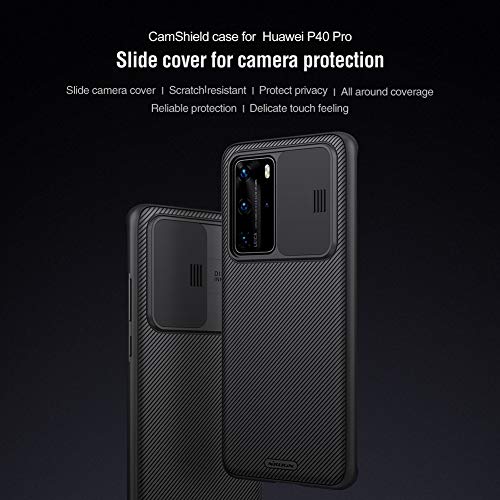 Funda para Huawei P40 Pro Protección de la cámara Carcasa ,Estuche híbrido Parachoques Cubierta ,Deslizante Cámara Proteger Ultra-Delgado PC Prueba Polvo Antideslizante Anti-arañazos Estuche - Negro