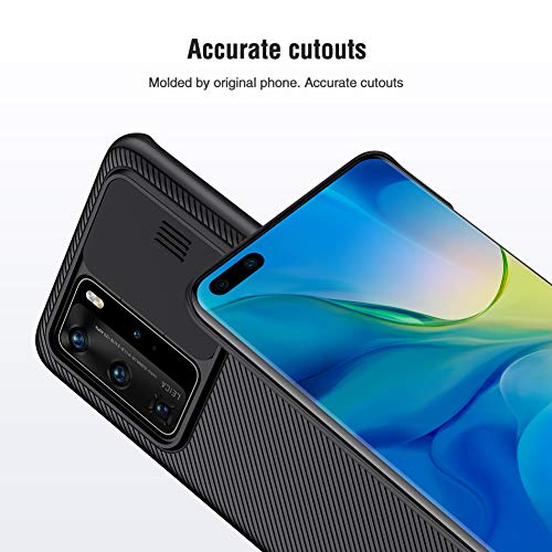 Funda para Huawei P40 Pro Protección de la cámara Carcasa ,Estuche híbrido Parachoques Cubierta ,Deslizante Cámara Proteger Ultra-Delgado PC Prueba Polvo Antideslizante Anti-arañazos Estuche - Negro