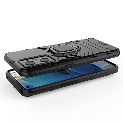 Funda para Realme GT Neo 2 con 2 Piezas Protector de Pantalla Cristal Vidrio Templado, 360 Grados Anillo Iman Soporte Hard PC y Silicona TPU Bumper Cover [Grado Militar Anti-Golpe]