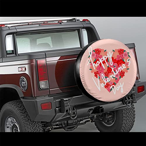 Fundas de rueda de repuesto para el día de San Valentín para llantas de repuesto universales para remolques Rv Suv y varios accesorios de vehículos de 14 pulgadas