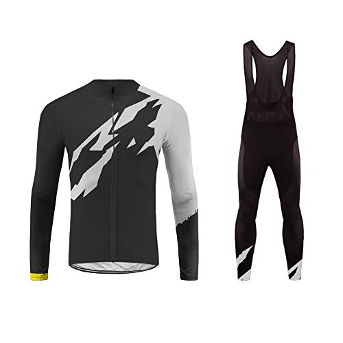 Future Sports Invierno Thermal Ropa de Bicicleta Hombre MTB Traje de Ciclismo Mangas Largas Maillots+Pantalones Equipación de Ciclista Bodies, Talla XS-6XL