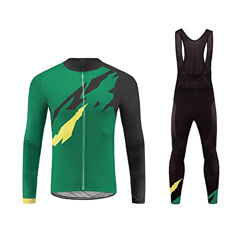 Future Sports Invierno Thermal Ropa de Bicicleta Hombre MTB Traje de Ciclismo Mangas Largas Maillots+Pantalones Equipación de Ciclista Bodies, Talla XS-6XL