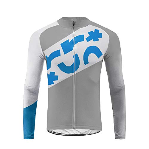 Future Sports Jersey de Ciclismo de Visibilidad Extrema, de Manga Larga, Ajuste Slim Fit, Camiseta de MTB Winter Fleece Ropa Hombre Top