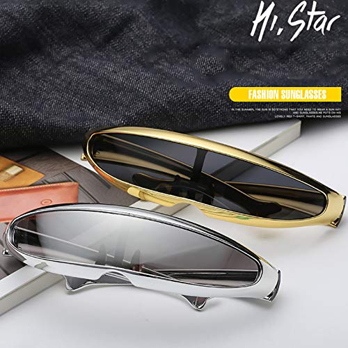 Futurista Cíclope gafas de sol Para cosplay Estrechar cíclope Adulto Gafas de partido Wrap espejo
