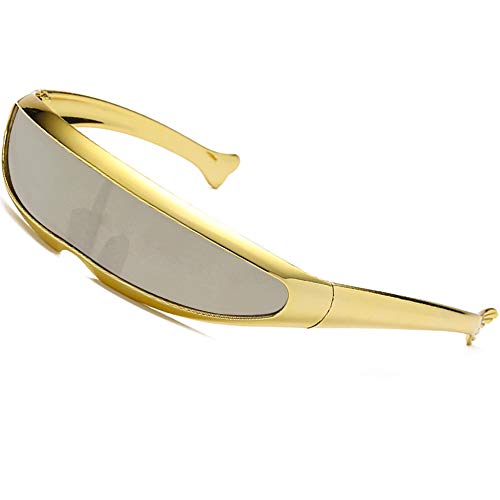 Futurista Cíclope gafas de sol Para cosplay Estrechar cíclope Adulto Gafas de partido Wrap espejo
