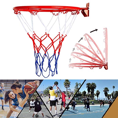 Fuxwlgs Aro de Baloncesto 32cm de Acero Colgante de Baloncesto aro de Baloncesto Pared con Tornillos Montada Objetivo del aro de llanta Neto Deportes Red Cubierta Exterior Basketbale (Color : A)