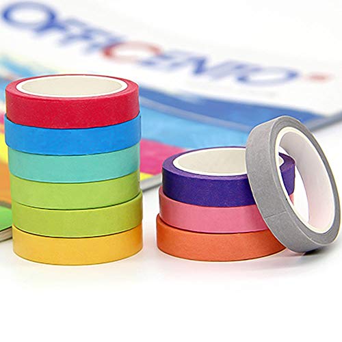 FYSL 40 Rollos Washi Tape Set Arco Iris Rollos de Papel Cinta Adhesiva Washi para DIY Crafts Scrapbooking