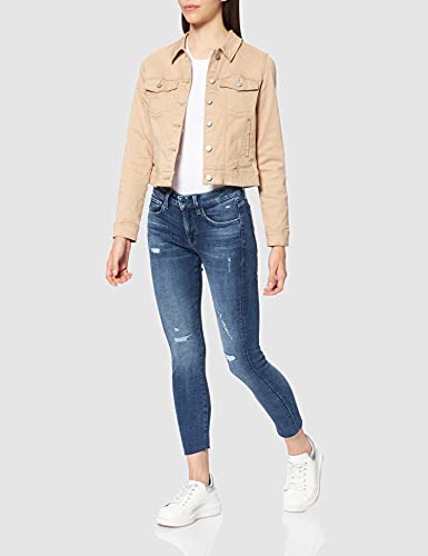 G-STAR RAW 3301 Mid Waist Skinny Ankle Jeans, Azul (mar báltico desteñido y Rasgado C051-C668), 27W / 30L para Mujer