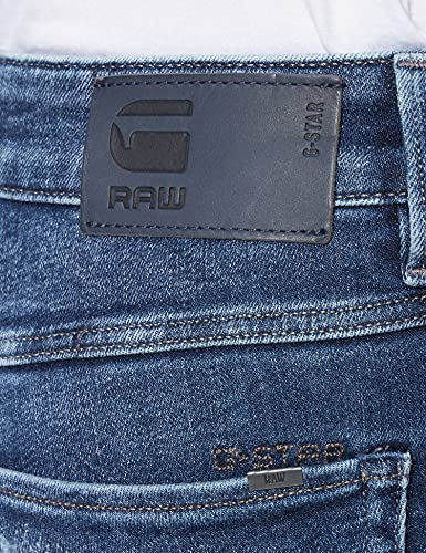 G-STAR RAW 3301 Mid Waist Skinny Ankle Jeans, Azul (mar báltico desteñido y Rasgado C051-C668), 27W / 30L para Mujer