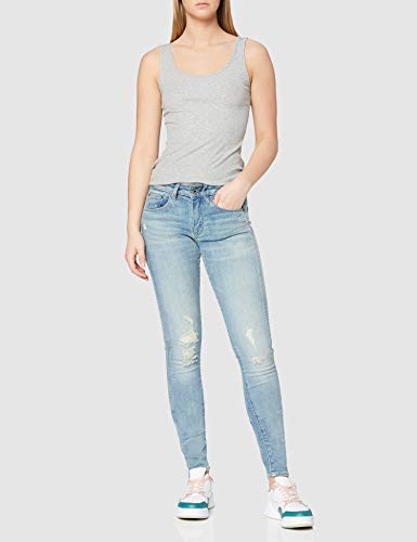 G-STAR RAW 3301 Mid Waist Skinny Jeans, Vintage Cool Aqua Restored C296-c278, 27W x 34L para Mujer