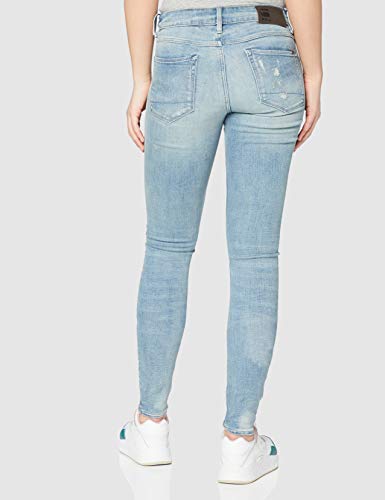 G-STAR RAW 3301 Mid Waist Skinny Jeans, Vintage Cool Aqua Restored C296-c278, 27W x 34L para Mujer