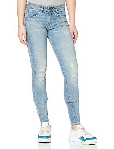 G-STAR RAW 3301 Mid Waist Skinny Jeans, Vintage Cool Aqua Restored C296-c278, 27W x 34L para Mujer