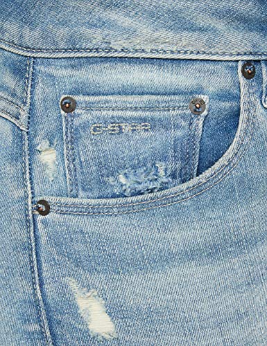 G-STAR RAW 3301 Mid Waist Skinny Jeans, Vintage Cool Aqua Restored C296-c278, 27W x 34L para Mujer