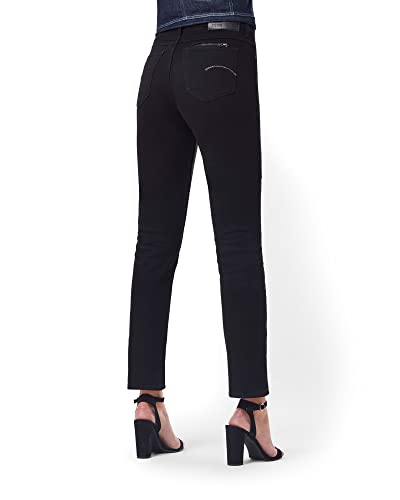 G-STAR RAW Noxer High Straight Jeans, Pitch Black B964-A810, 27W / 30L para Mujer