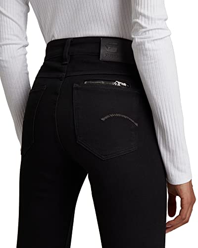 G-STAR RAW Noxer High Straight Jeans, Pitch Black B964-A810, 27W / 30L para Mujer