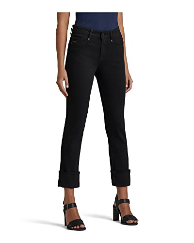 G-STAR RAW Noxer High Straight Jeans, Pitch Black B964-A810, 27W / 30L para Mujer