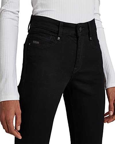 G-STAR RAW Noxer High Straight Jeans, Pitch Black B964-A810, 27W / 30L para Mujer