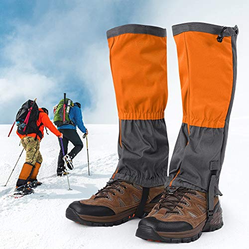 Gaiter Legging，1 Par Polainas de Legging de Nieve Unisex Lluvia Pierna Polainas al Aire Libre Impermeables Botas Deportivas Senderismo Caminar Escalada Ciclismo Leggings Cubierta para(12-naranja)