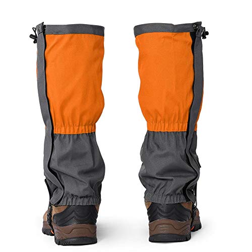 Gaiter Legging，1 Par Polainas de Legging de Nieve Unisex Lluvia Pierna Polainas al Aire Libre Impermeables Botas Deportivas Senderismo Caminar Escalada Ciclismo Leggings Cubierta para(12-naranja)