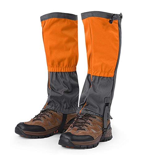 Gaiter Legging，1 Par Polainas de Legging de Nieve Unisex Lluvia Pierna Polainas al Aire Libre Impermeables Botas Deportivas Senderismo Caminar Escalada Ciclismo Leggings Cubierta para(12-naranja)