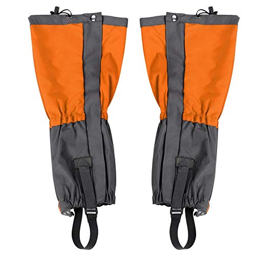 Gaiter Legging，1 Par Polainas de Legging de Nieve Unisex Lluvia Pierna Polainas al Aire Libre Impermeables Botas Deportivas Senderismo Caminar Escalada Ciclismo Leggings Cubierta para(12-naranja)