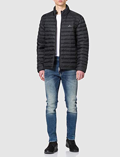 GANT Acolchada D1. Chaqueta Light Padded, Negro, L para Hombre