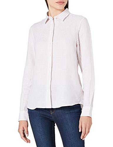 GANT Camiseta de Rayas Chambray Linen Blusas, Dry Sand, 48 para Mujer