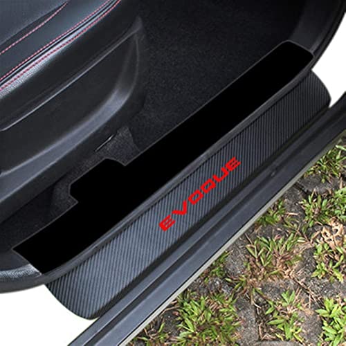 GAOLIHG - Adhesivo de fibra de carbono para coche, protector de umbral de la puerta del coche, apto para Land Rover Evoce, accesorios de coche (rojo)