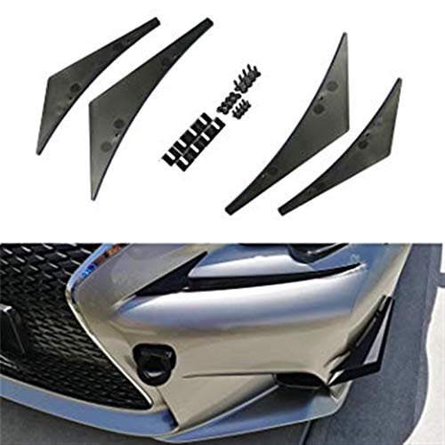 GAOLILI Spoiler 4pcs / Set del Coche Universal Canards Tope Delantero del Labio Splitter difusor de Aletas Cuerpo Valence Chin ala fuselaje Ancho Tunning Canard Spoiler (Color : Carbon Fiber)