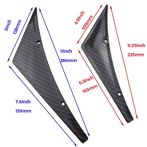 GAOLILI Spoiler 4pcs / Set del Coche Universal Canards Tope Delantero del Labio Splitter difusor de Aletas Cuerpo Valence Chin ala fuselaje Ancho Tunning Canard Spoiler (Color : Carbon Fiber)