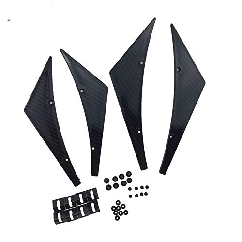 GAOLILI Spoiler 4pcs / Set del Coche Universal Canards Tope Delantero del Labio Splitter difusor de Aletas Cuerpo Valence Chin ala fuselaje Ancho Tunning Canard Spoiler (Color : Carbon Fiber)