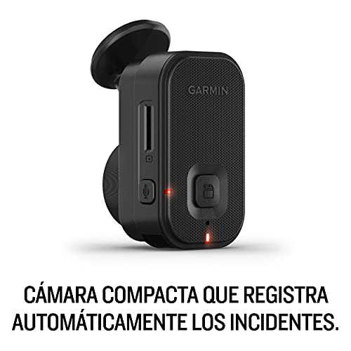 Garmin Dash CAM Mini 2 - Cámara Delantera para Coche de 2.1 MP Que graba a 1080 píxeles y 140 Grados, Detector de incidentes y Modo vehículo aparcado