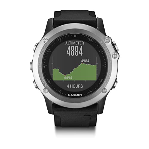 Garmin Fenix 3 HR - Reloj Multideporte con GPS y sensores ABC, con pulsómetro en la muñeca, Color Plata/Correa Negra, Talla única (Reacondicionado)