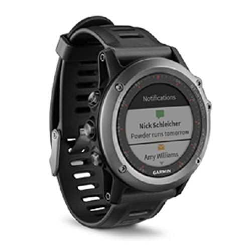 Garmin Fenix 3 HR - Reloj Multideporte con GPS y sensores ABC, con pulsómetro en la muñeca, Color Plata/Correa Negra, Talla única (Reacondicionado)