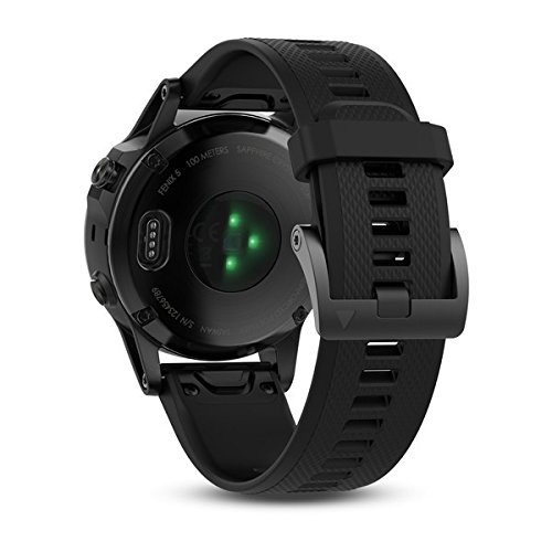 Garmin fēnix 5 Sapphire Bluetooth Black Sport Watch – Sport Reloj (Black, Polymer, Stainless Steel, Water Resistant, Silicona, Sapphire, 10 ATM)