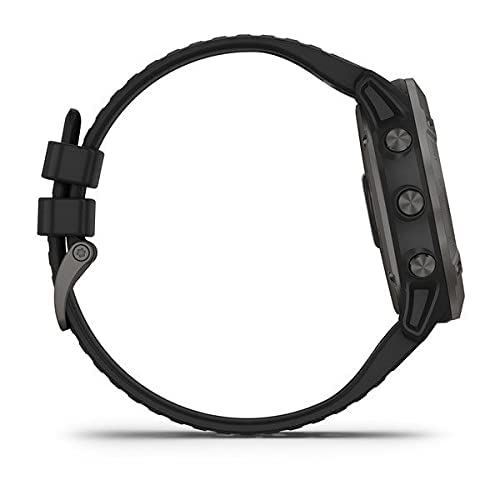 Garmin Fenix 6X - Reloj DLC gris zafiro con banda negra (renovado)