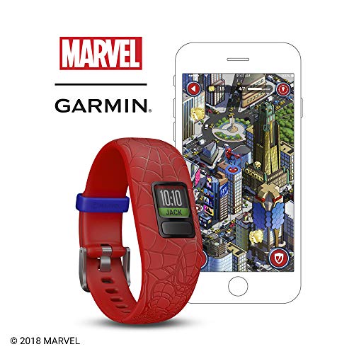 Garmin Vívofit Jr. 2 - Monitor de actividad para niños, Marvel Spider-Man - Red (Banda ajustable), Edad 4+