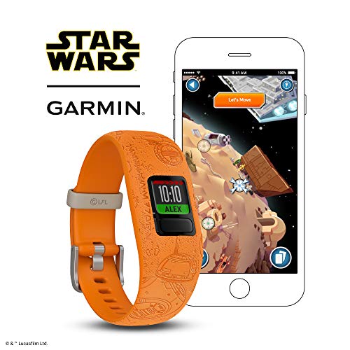 Garmin Vivofit Junior 2- Lado Luminoso Pulsera de Actividad para Niños, Ajustable, Color Naranja,Talla Única