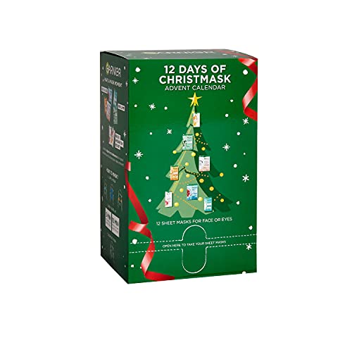 Garnier Calendario Adviento Tissue Masks - Colección De Navidad De 12 Mascarillas Faciales Con Ácido Hialurónico Para Rostro Y Ojos. Fórmulas Vegana. Aprobado Por Cruelty Free International.