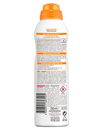 Garnier Delial UV Sport Bruma de Protección Solar para Cara y Cuerpo con SPF50-200 ml