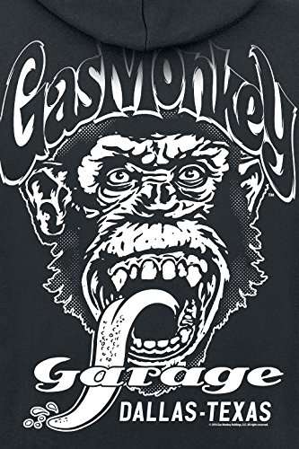 Gas Monkey Garage Dallas Texas Hombre Capucha con Cremallera Negro M