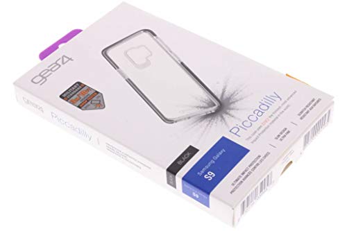 Gear4 Funda Transparente Piccadilly con protección Avanzada contra Impactos [Protegida por D3O], Diseño Delgado y Resistente para Samsung Galaxy S9 - Negra