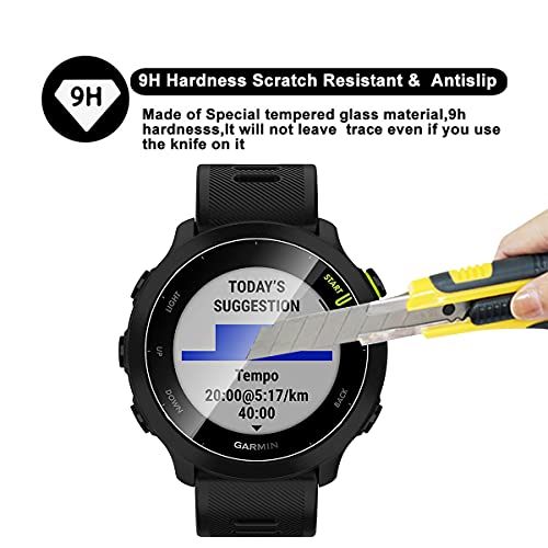 GEEMEE para Garmin Forerunner 55 / 45S/ 245 Protector de Pantalla,4 Paquetes Cristal Templado Película Vidrio Templado 9H Alta Definicion Glass Screen Protector Film - Transparente