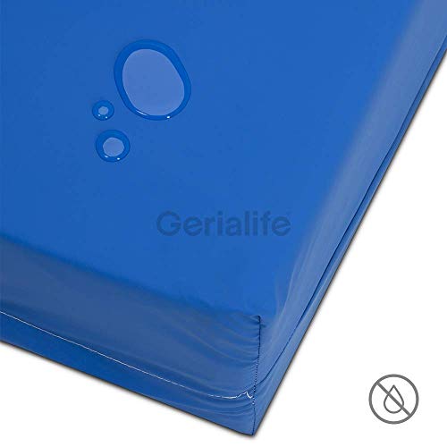 Gerialife® Cama articulada con colchón Sanitario viscoelástico Impermeable (90x190 + Barandillas)