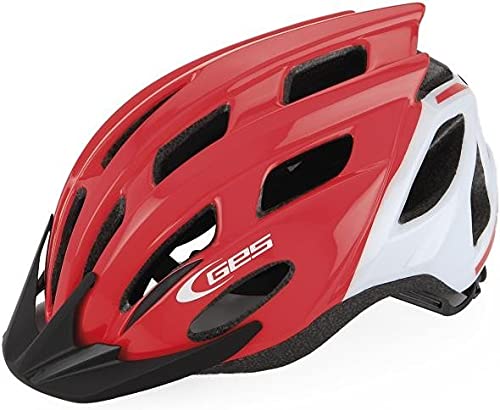 Ges Casco KORE Junior MTB Road (52-56), Adultos Unisex, Rojo/Blanco (Multicolor)