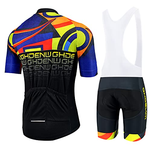 GHDENW Ropa Ciclismo Hombre Verano,Maillot Ciclismo Hombre Verano Manga Corta Conjunto Adecuado para Carreras de Bicicletas